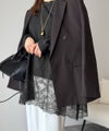 Classical Elf 大人のきれいめカジュアル、体型も美しくカバー。裾レースカットソードッキングTシャツ(長袖)商品サムネイル-18