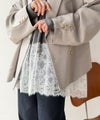 Classical Elf 大人のきれいめカジュアル、体型も美しくカバー。裾レースカットソードッキングTシャツ（長袖）商品サムネイル-32