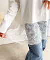 Classical Elf 大人のきれいめカジュアル、体型も美しくカバー。裾レースカットソードッキングTシャツ（長袖）商品サムネイル-35