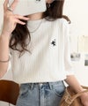 Classical Elf 品よく、すっと、毎日に馴染む。オーガニックコットンランダムリブ胸元刺繍Tシャツ(半袖)商品サムネイル-4