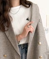 Classical Elf 品よく、すっと、毎日に馴染む。オーガニックコットンランダムリブ胸元刺繍Tシャツ（半袖）商品サムネイル-7