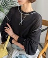 Classical Elf やわらかく透けて、自然体。シアーガゼット付きニットプルオーバー（長袖）商品サムネイル-2