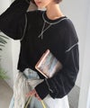Classical Elf やわらかく透けて、自然体。シアーガゼット付きニットプルオーバー(長袖)商品サムネイル-18