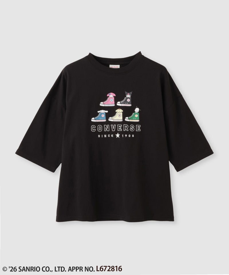 サンリオキャラクターズ×CONVERSE プリント7分袖Tシャツ レディース メール便 対応商品商品画像-1