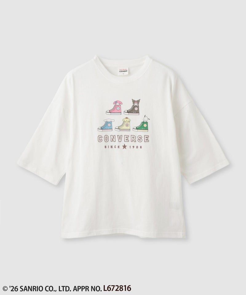 サンリオキャラクターズ×CONVERSE プリント7分袖Tシャツ レディース メール便 対応商品商品画像-2