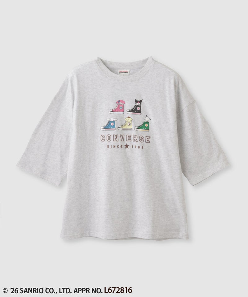 サンリオキャラクターズ×CONVERSE プリント7分袖Tシャツ レディース メール便 対応商品商品画像-3