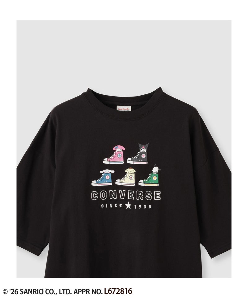サンリオキャラクターズ×CONVERSE プリント7分袖Tシャツ レディース メール便 対応商品商品画像-5