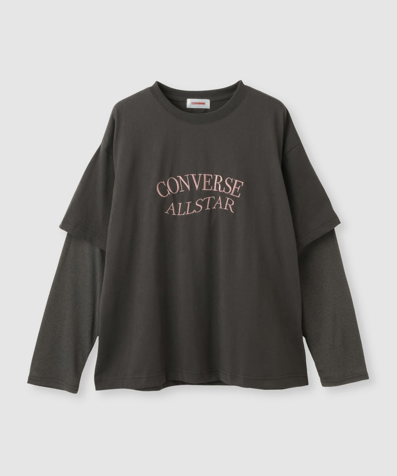 CONVERSE  レイヤードシアー長袖Tシャツ レディース メール便 対応商品商品画像-1