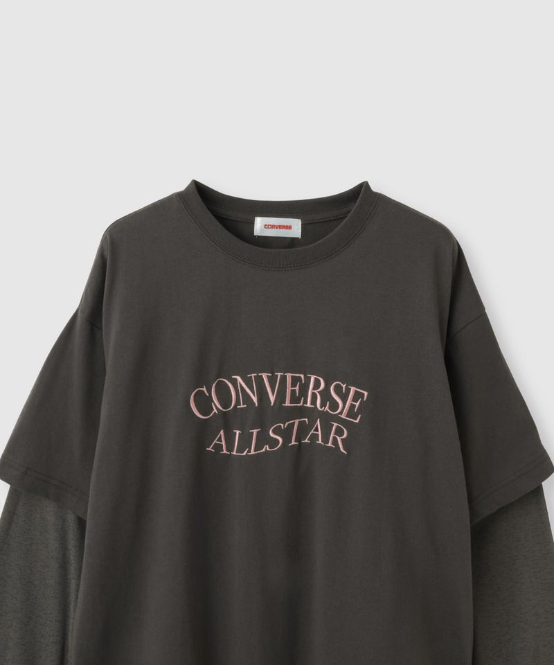 CONVERSE  レイヤードシアー長袖Tシャツ レディース メール便 対応商品商品画像-5