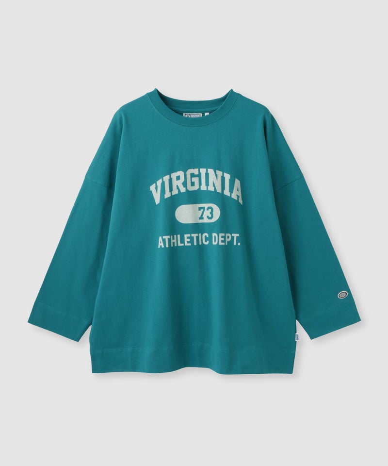 DISCUS カレッジロゴ ドロップショルダー ワイドシルエット長袖Tシャツ レディース メール便 対応商品商品画像-1