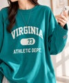 DISCUS カレッジロゴ ドロップショルダー ワイドシルエット長袖Tシャツ レディース メール便 対応商品商品サムネイル-1