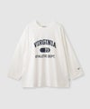 DISCUS  カレッジロゴ ドロップショルダー ワイドシルエット長袖Tシャツ レディース メール便 対応商品商品サムネイル-2