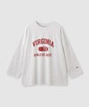 DISCUS  カレッジロゴ ドロップショルダー ワイドシルエット長袖Tシャツ レディース メール便 対応商品商品サムネイル-3