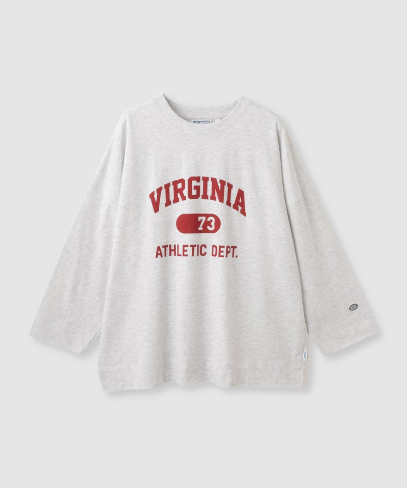 DISCUS カレッジロゴ ドロップショルダー ワイドシルエット長袖Tシャツ レディース メール便 対応商品商品画像-3