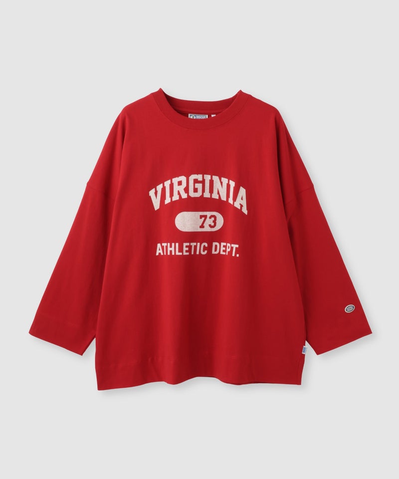 DISCUS カレッジロゴ ドロップショルダー ワイドシルエット長袖Tシャツ レディース メール便 対応商品商品画像-5