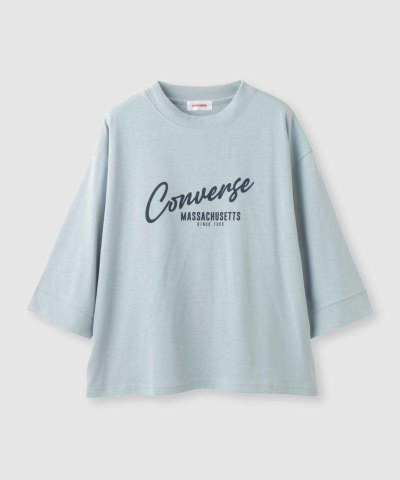 CONVERSE  ワイドシルエット ロゴ8分袖Tシャツ レディース メール便 対応商品商品画像-1