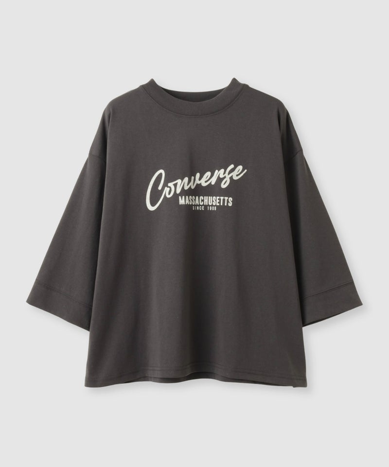 CONVERSE  ワイドシルエット ロゴ8分袖Tシャツ レディース メール便 対応商品商品画像-3