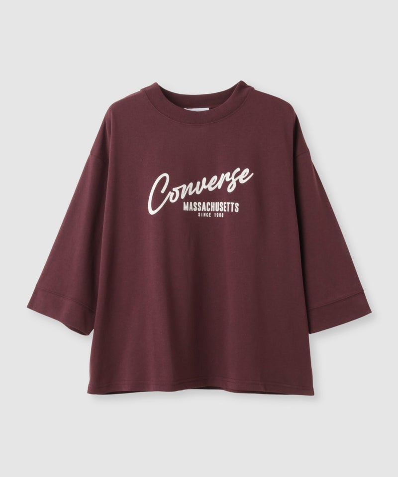 CONVERSE ワイドシルエット ロゴ8分袖Tシャツ レディース メール便 対応商品商品画像-4