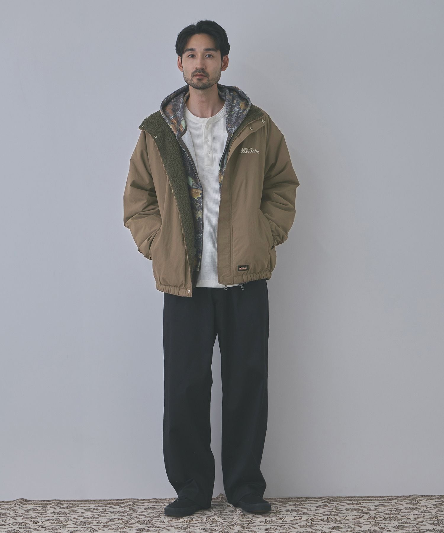 GENUINE Dickies 裏ボアジップアップナイロンスタンドブルゾン メンズ