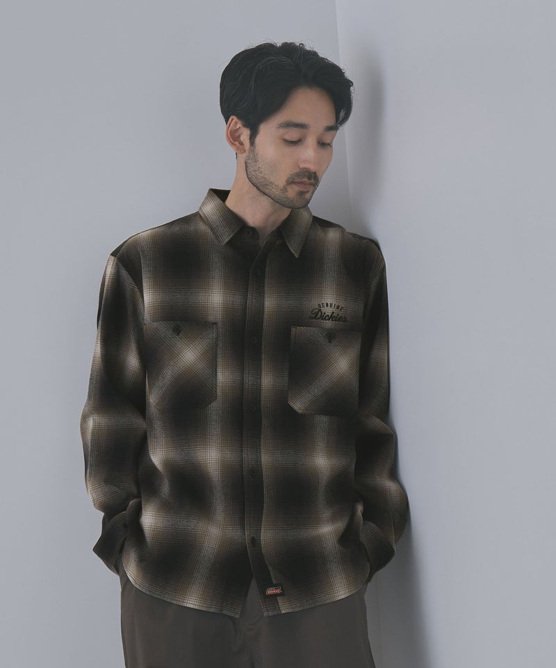 GENUINE Dickies ワンポイントロゴ刺しゅう ネルチェックワークシャツ メンズ商品画像-6