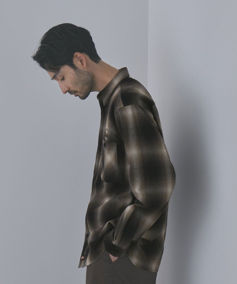 GENUINE Dickies ワンポイントロゴ刺しゅう ネルチェックワークシャツ メンズ商品画像-7