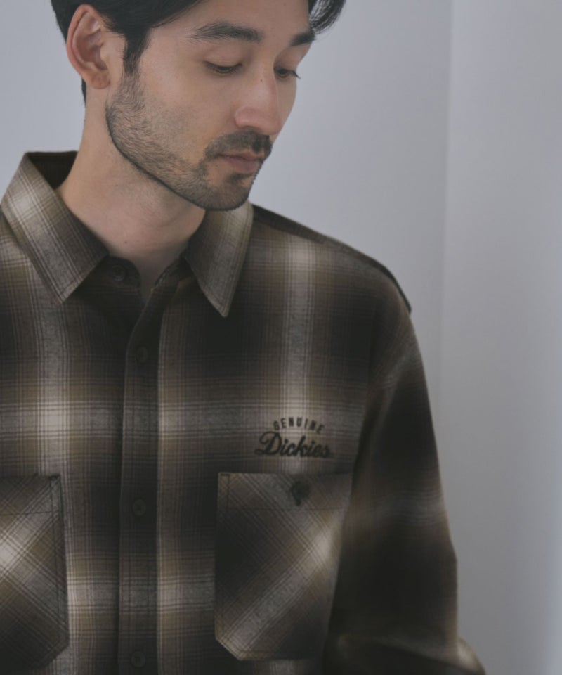 GENUINE Dickies  ワンポイントロゴ刺しゅう ネルチェックワークシャツ メンズ商品画像-9