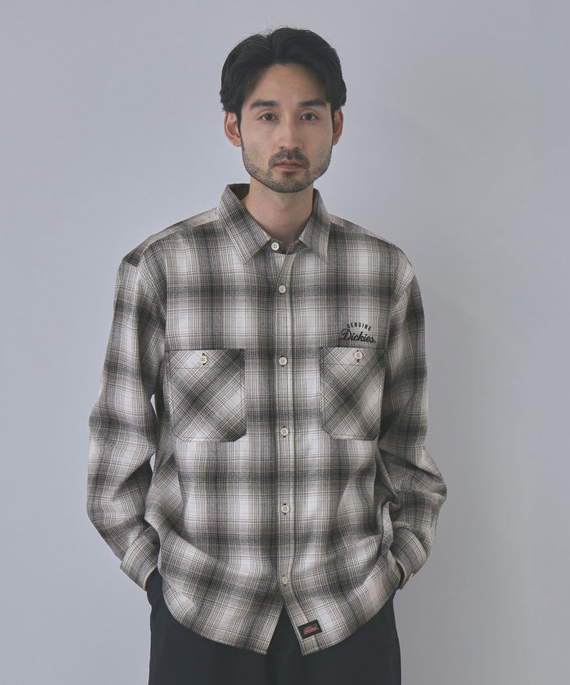 GENUINE Dickies ワンポイントロゴ刺しゅう ネルチェックワークシャツ メンズ商品画像-12