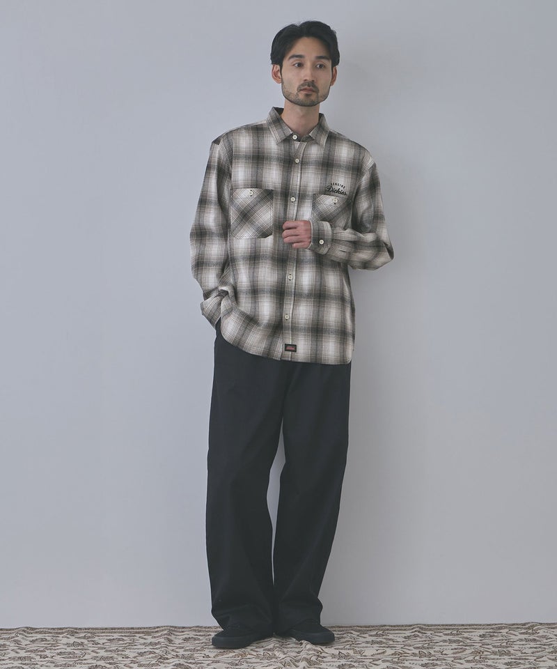 GENUINE Dickies ワンポイントロゴ刺しゅう ネルチェックワークシャツ メンズ商品画像-14