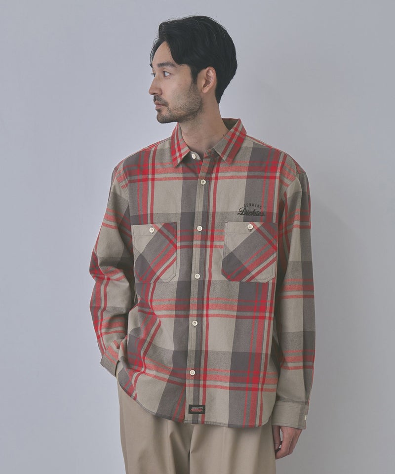 GENUINE Dickies ワンポイントロゴ刺しゅう ネルチェックワークシャツ メンズ商品画像-15
