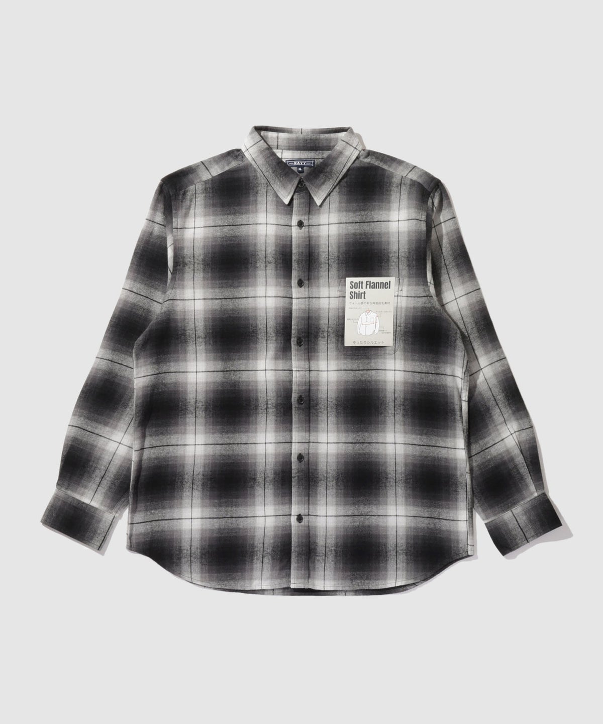 NAVY フランネルチェックシャツ メンズ