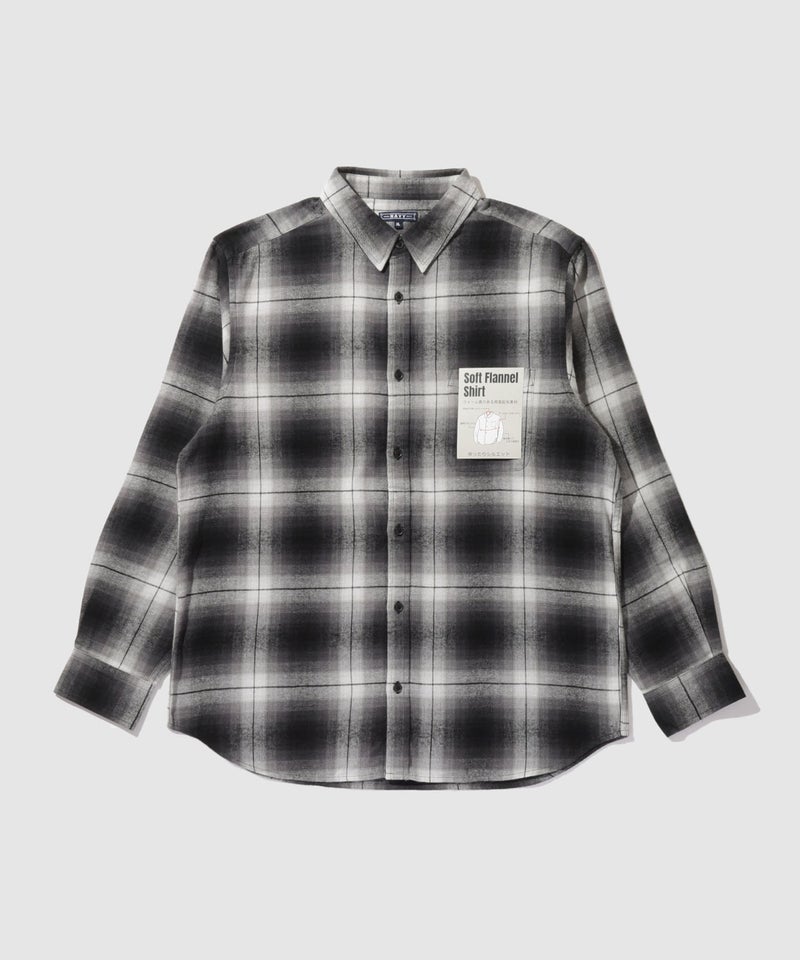 NAVY  フランネルチェックシャツ メンズ商品画像-3