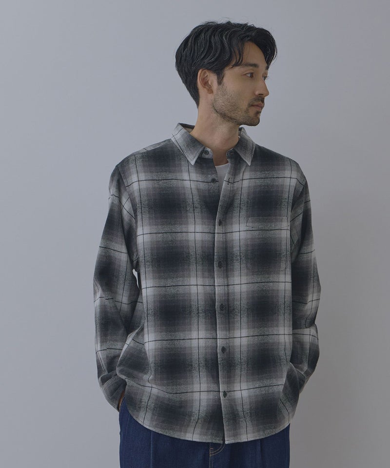 NAVY フランネルチェックシャツ メンズ商品画像-3