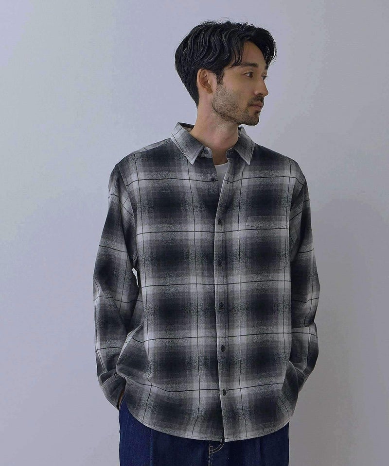 NAVY フランネルチェックシャツ メンズ商品画像-3