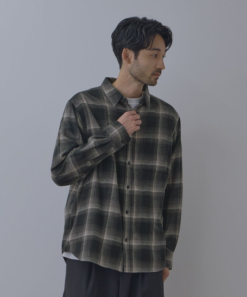 NAVY フランネルチェックシャツ メンズ商品画像-4