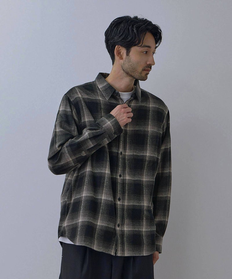NAVY フランネルチェックシャツ メンズ商品画像-4