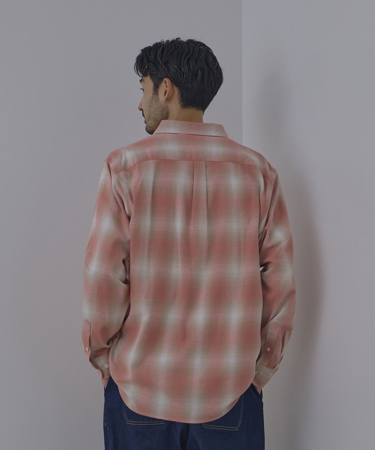 NAVY フランネルチェックシャツ メンズ