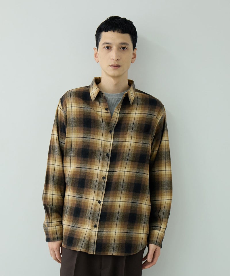 NAVY  フランネルチェックシャツ メンズ商品画像-27