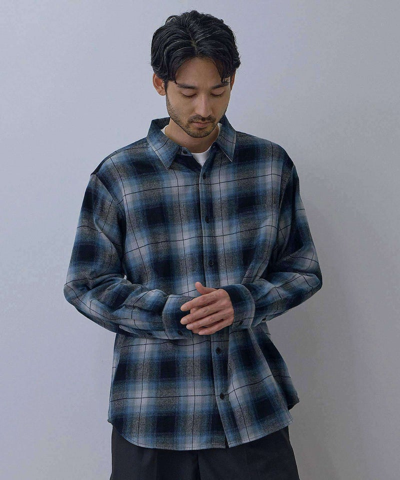 NAVY フランネルチェックシャツ メンズ商品画像-30