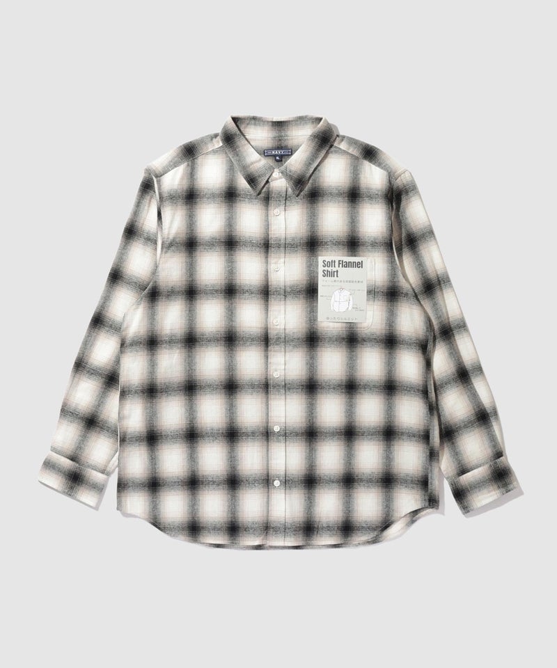 NAVY  フランネルチェックシャツ メンズ商品画像-34