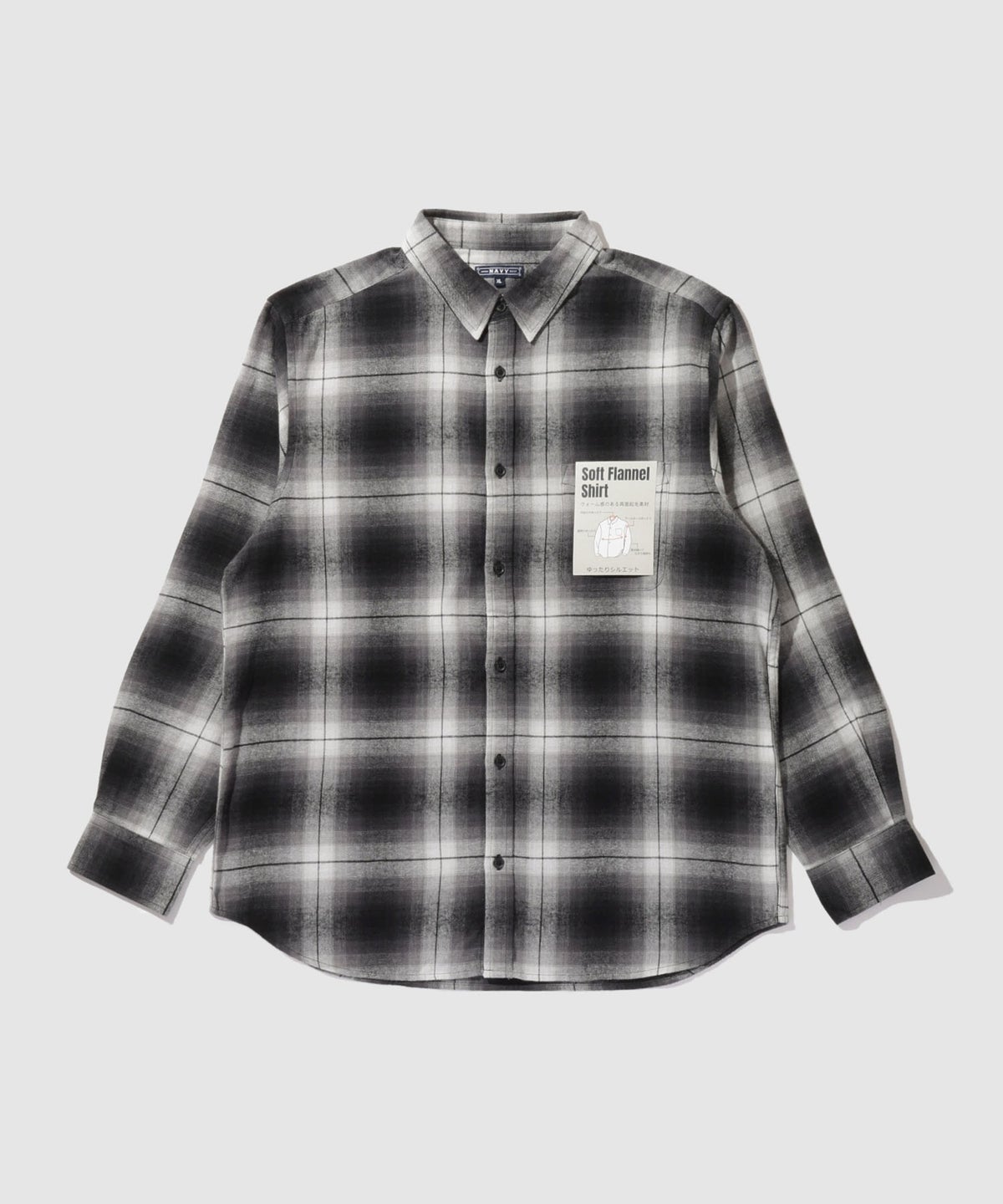 NAVY フランネルチェックシャツ メンズ