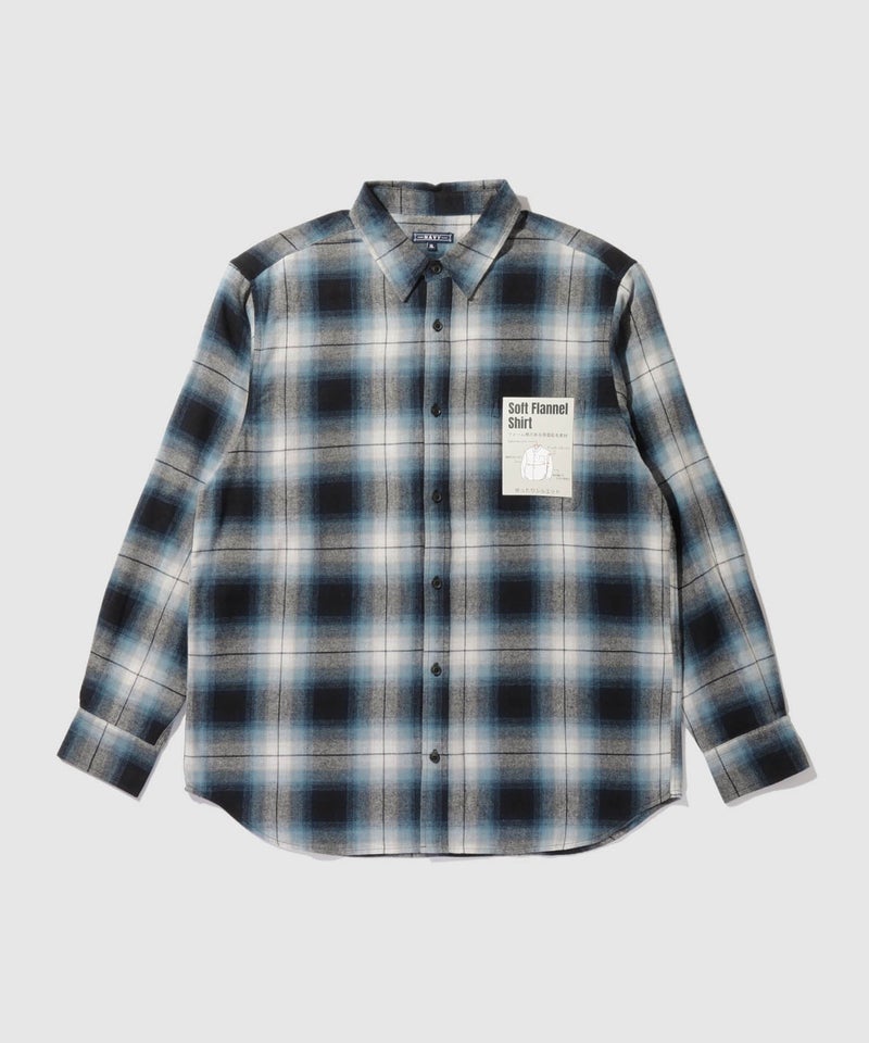 NAVY  フランネルチェックシャツ メンズ商品画像-38