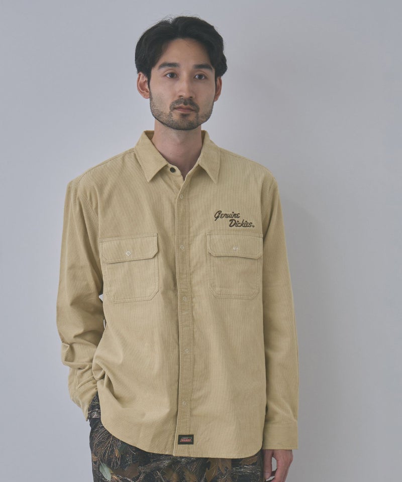 GENUINE Dickies  ワンポイントロゴ刺しゅう コーデュロイシャツ メンズ商品画像-2