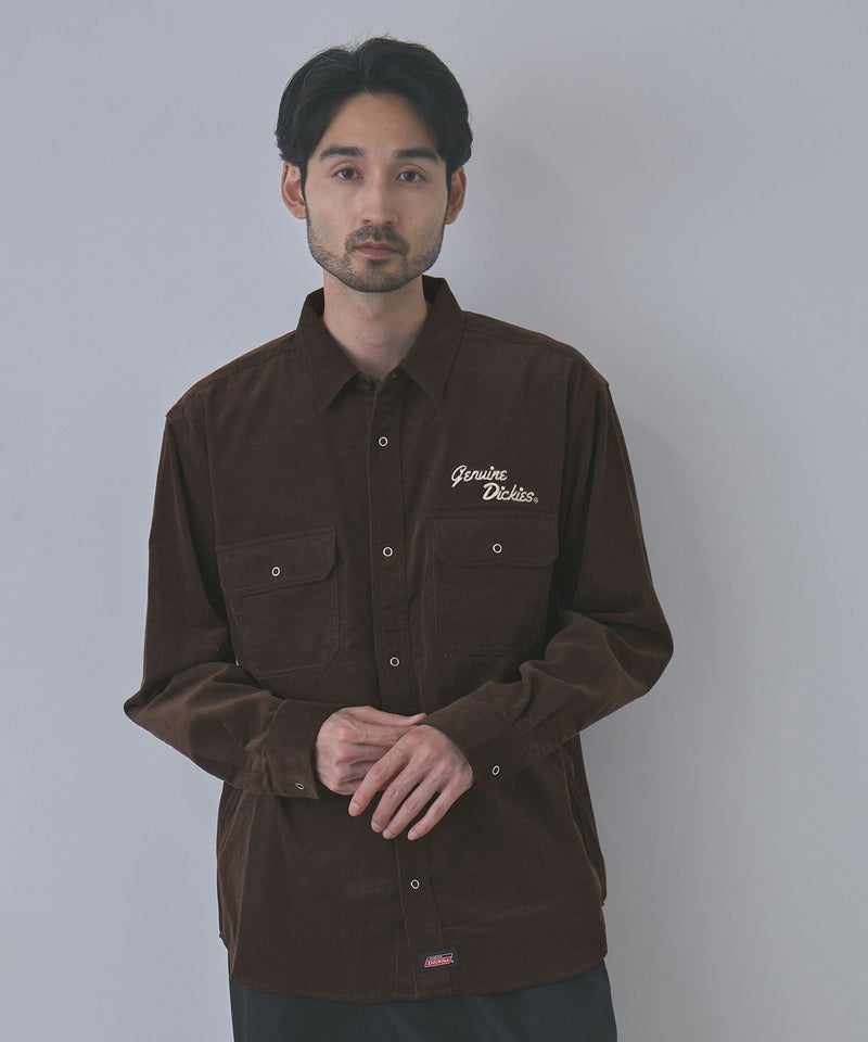 GENUINE Dickies ワンポイントロゴ刺しゅう コーデュロイシャツ メンズ商品画像-3