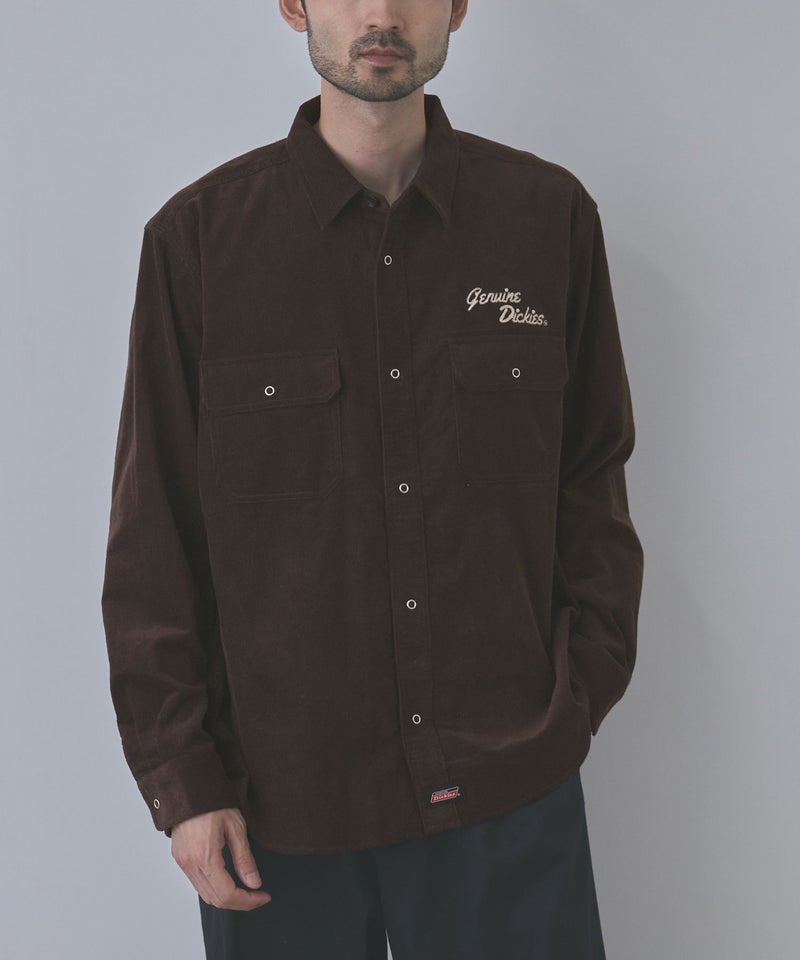 GENUINE Dickies ワンポイントロゴ刺しゅう コーデュロイシャツ メンズ商品画像-14