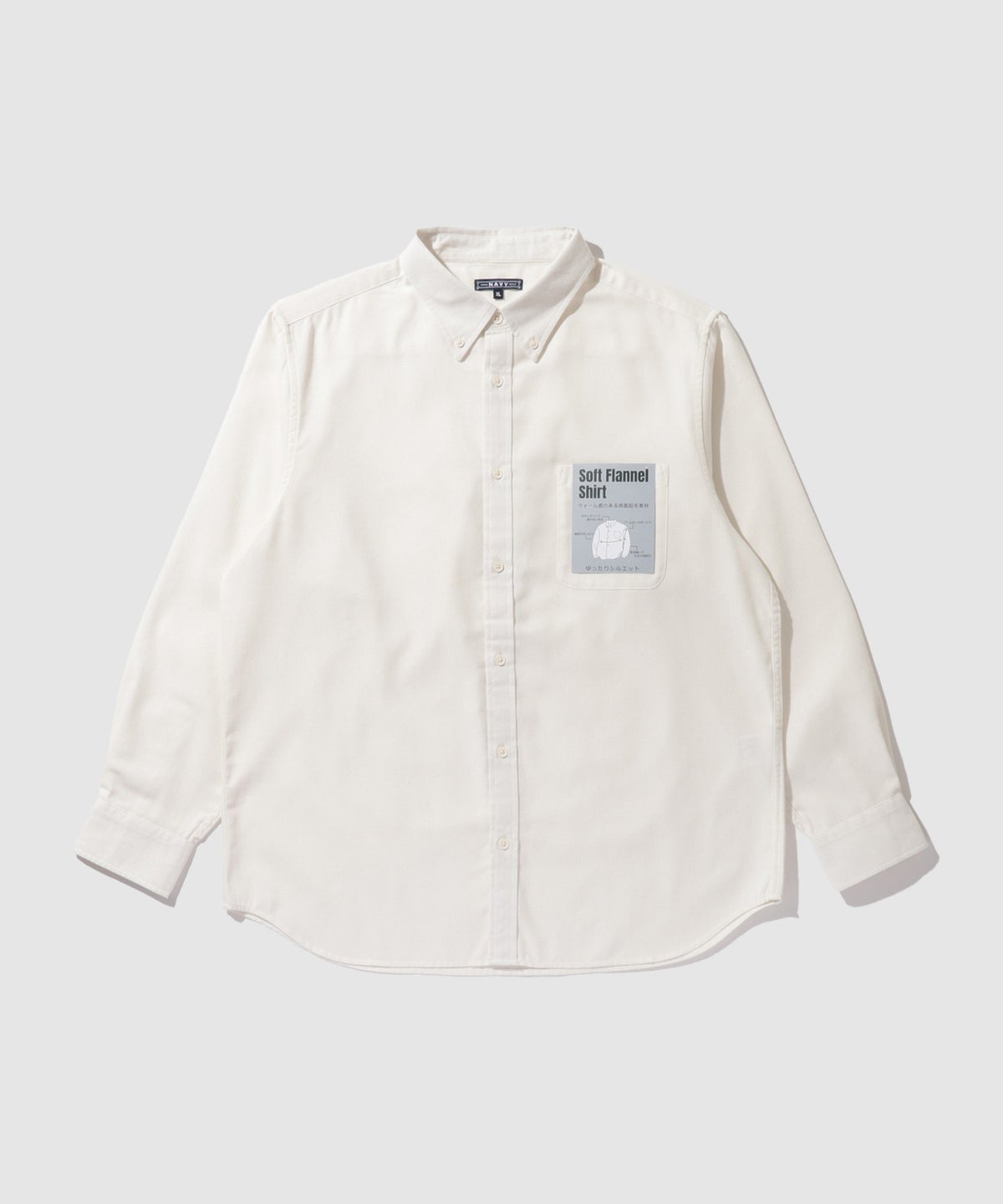 NAVY フランネルボタンダウンシャツ 無地 メンズ
