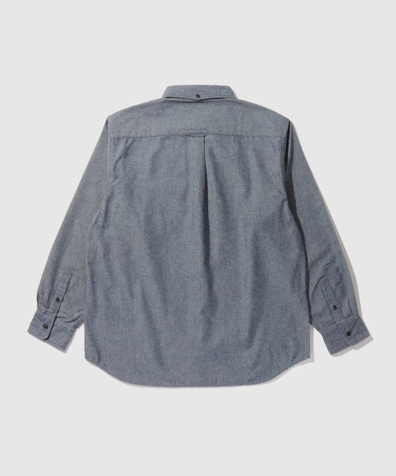 NAVY  フランネルボタンダウンシャツ 無地 メンズ商品画像-4