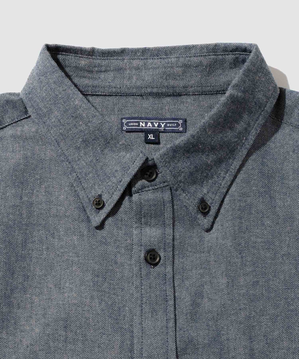 NAVY フランネルボタンダウンシャツ 無地 メンズ