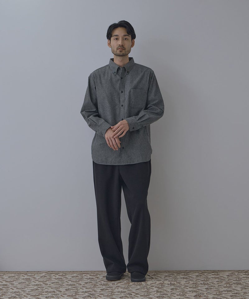 NAVY  フランネルボタンダウンシャツ 無地 メンズ商品画像-16