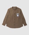 NAVY  ソフトフランネルバンドカラーシャツ 無地 メンズ商品サムネイル-1