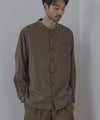 NAVY ソフトフランネルバンドカラーシャツ 無地 メンズ商品サムネイル-1